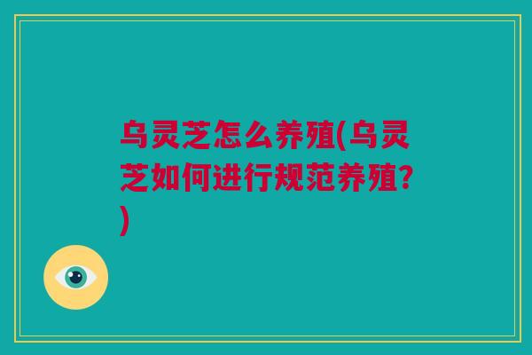 乌灵芝怎么养殖(乌灵芝如何进行规范养殖?) 乌灵芝怎么养殖(乌灵芝如何进行规范养殖?)