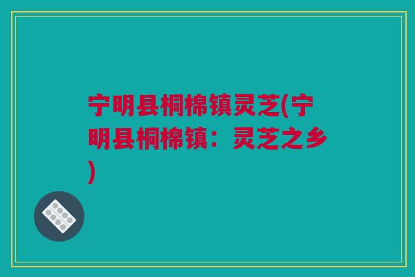 宁明县桐棉镇灵芝(宁明县桐棉镇:灵芝之乡) 宁明县桐棉镇灵芝(宁明县桐棉镇:灵芝之乡)