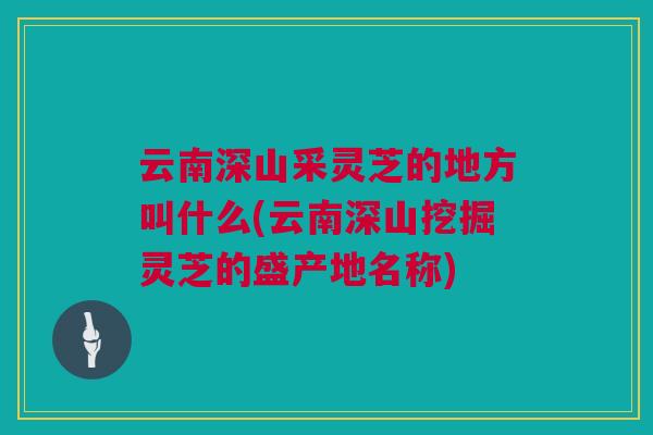 云南深山采灵芝的地方叫什么(云南深山挖掘灵芝的盛产地名称) 云南深山采灵芝的地方叫什么(云南深山挖掘灵芝的盛产地名称)