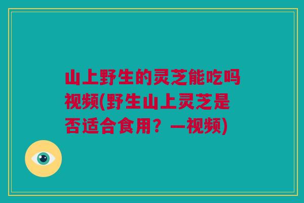 山上野生的灵芝能吃吗视频(野生山上灵芝是否适合食用?—视频) 山上野生的灵芝能吃吗视频(野生山上灵芝是否适合食用?—视频)