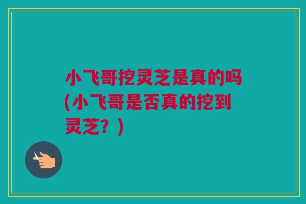 小飞哥挖灵芝是真的吗(小飞哥是否真的挖到灵芝?) 小飞哥挖灵芝是真的吗(小飞哥是否真的挖到灵芝?)