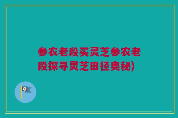 参农老段买灵芝参农老段探寻灵芝田径奥秘) 参农老段买灵芝参农老段探寻灵芝田径奥秘)