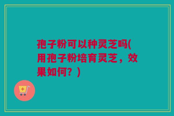 孢子粉可以种灵芝吗(用孢子粉培育灵芝,效果如何?) 孢子粉可以种灵芝吗(用孢子粉培育灵芝,效果如何?)