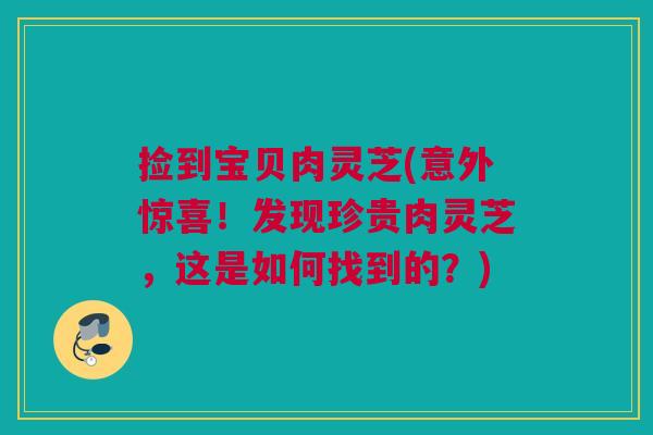 捡到宝贝肉灵芝(意外惊喜!发现珍贵肉灵芝,这是如何找到的?) 捡到宝贝肉灵芝(意外惊喜!发现珍贵肉灵芝,这是如何找到的?)