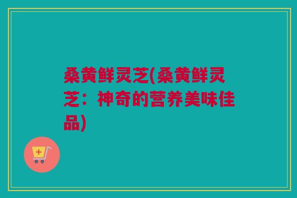 桑黄鲜灵芝(桑黄鲜灵芝:神奇的营养美味佳品) 桑黄鲜灵芝(桑黄鲜灵芝:神奇的营养美味佳品)