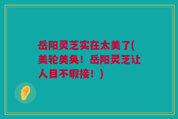岳阳灵芝实在太美了(美轮美奂!岳阳灵芝让人目不暇接!) 岳阳灵芝实在太美了(美轮美奂!岳阳灵芝让人目不暇接!)