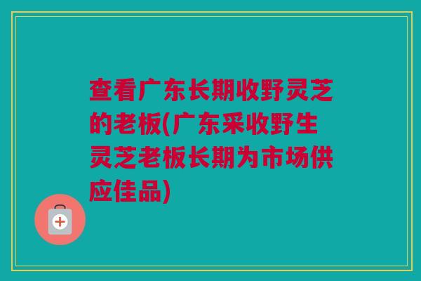 查看广东长期收野灵芝的老板(广东采收野生灵芝老板长期为市场供应佳品) 查看广东长期收野灵芝的老板(广东采收野生灵芝老板长期为市场供应佳品)