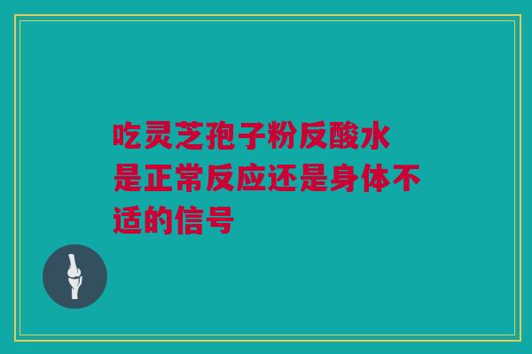 吃灵芝孢子粉反酸水 是正常反应还是身体不适的信号 吃灵芝孢子粉反酸水 是正常反应还是身体不适的信号