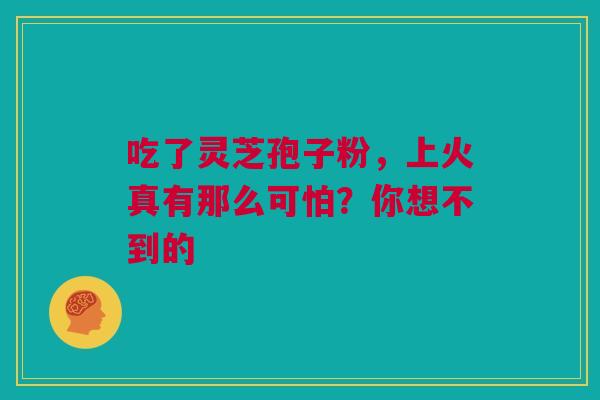 吃了灵芝孢子粉,上火真有那么可怕?你想不到的 吃了灵芝孢子粉,上火真有那么可怕?你想不到的