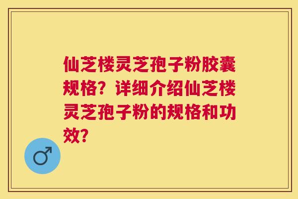 仙芝楼灵芝孢子粉胶囊规格？详细介绍仙芝楼灵芝孢子粉的规格和功效？