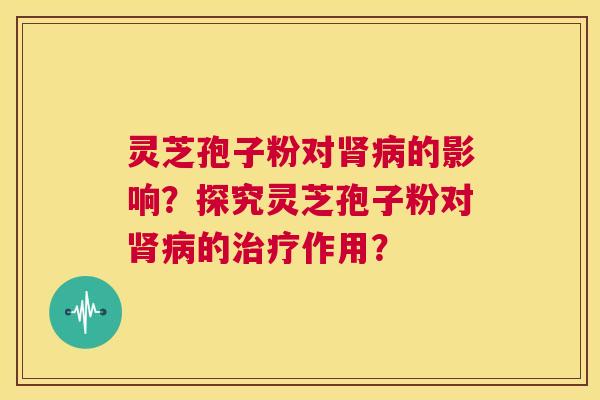 灵芝孢子粉对肾病的影响？探究灵芝孢子粉对肾病的治疗作用？