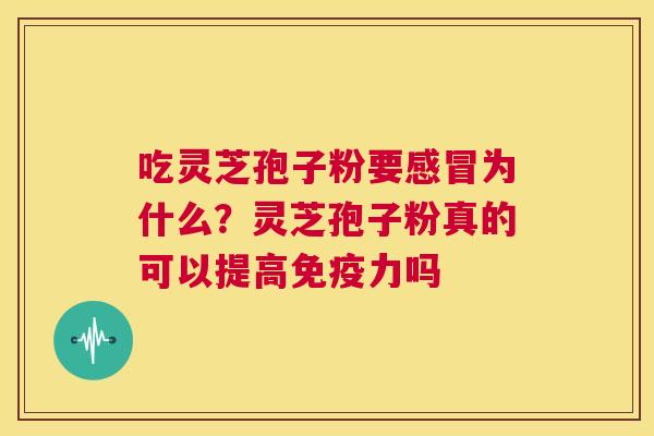 吃灵芝孢子粉要感冒为什么？灵芝孢子粉真的可以提高免疫力吗