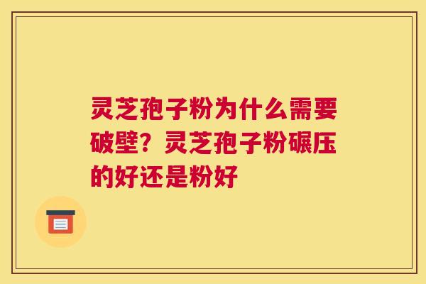 灵芝孢子粉为什么需要破壁？灵芝孢子粉碾压的好还是粉好