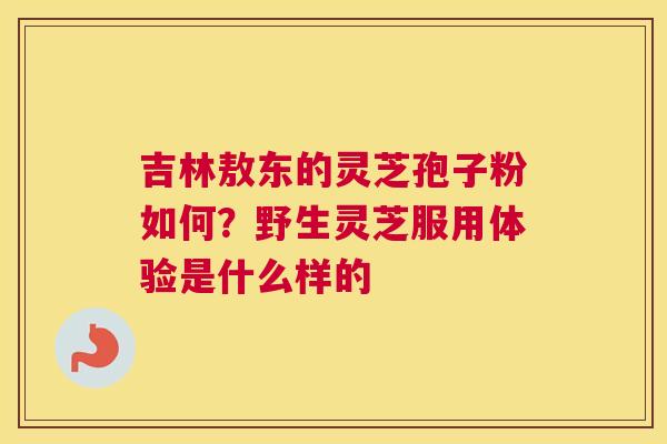 吉林敖东的灵芝孢子粉如何？野生灵芝服用体验是什么样的
