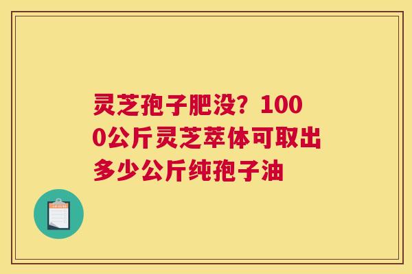 灵芝孢子肥没？1000公斤灵芝萃体可取出多少公斤纯孢子油