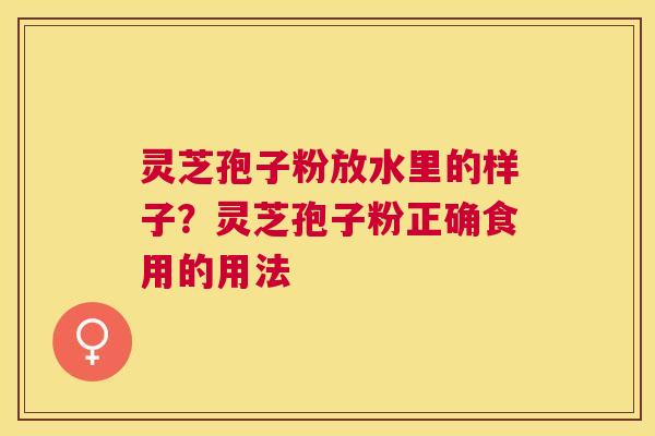 灵芝孢子粉放水里的样子？灵芝孢子粉正确食用的用法
