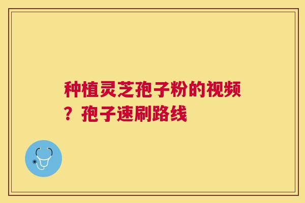 种植灵芝孢子粉的视频？孢子速刷路线