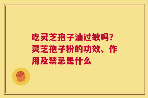 吃灵芝孢子油过敏吗？灵芝孢子粉的功效、作用及禁忌是什么