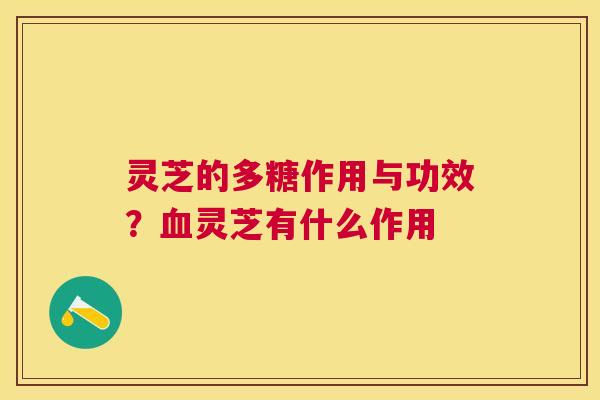灵芝的多糖作用与功效？血灵芝有什么作用