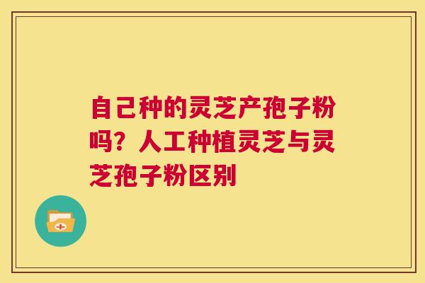 自己种的灵芝产孢子粉吗？人工种植灵芝与灵芝孢子粉区别