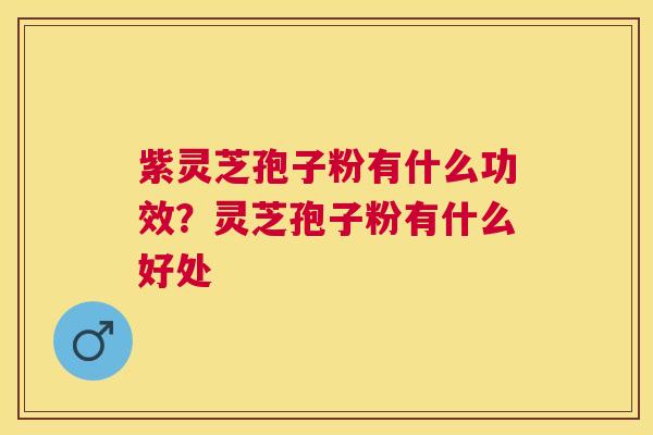 紫灵芝孢子粉有什么功效？灵芝孢子粉有什么好处