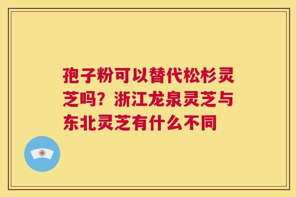 孢子粉可以替代松杉灵芝吗？浙江龙泉灵芝与东北灵芝有什么不同