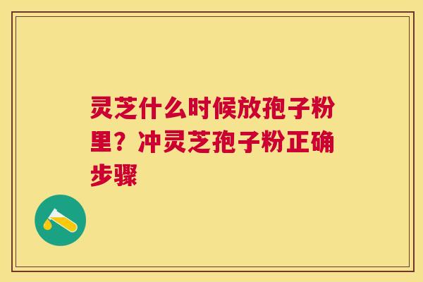 灵芝什么时候放孢子粉里？冲灵芝孢子粉正确步骤