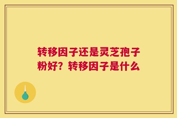 转移因子还是灵芝孢子粉好？转移因子是什么