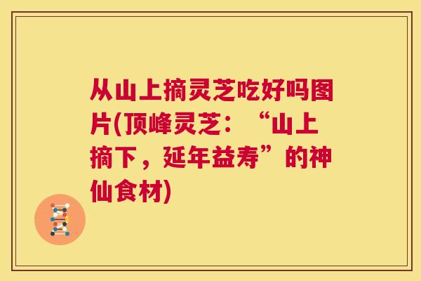 从山上摘灵芝吃好吗图片(顶峰灵芝：“山上摘下，延年益寿”的神仙食材)