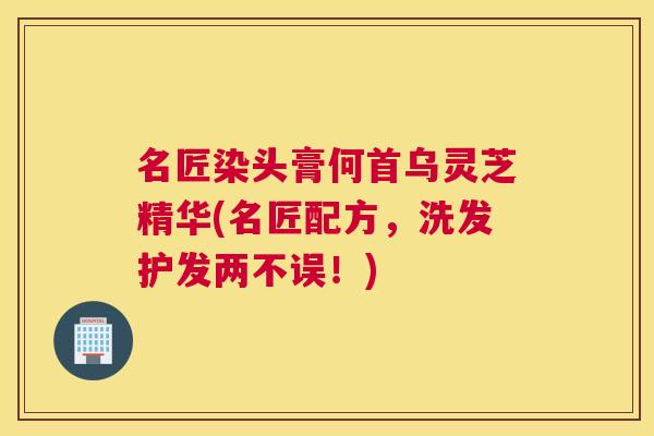 名匠染头膏何首乌灵芝精华(名匠配方，洗发护发两不误！)
