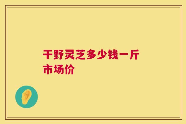 干野灵芝多少钱一斤 市场价