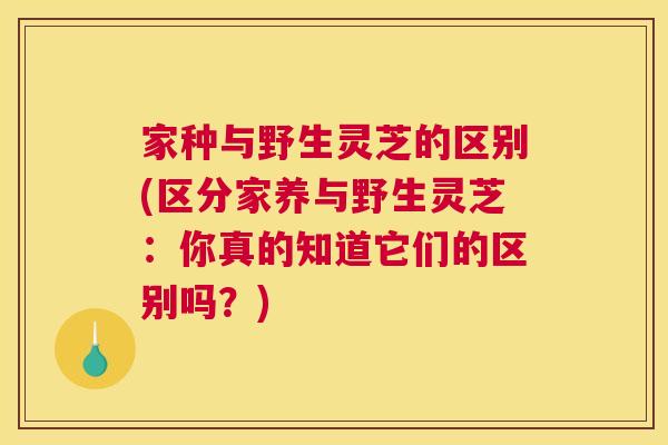 家种与野生灵芝的区别(区分家养与野生灵芝:你真的知道它们的区别吗?) 家种与野生灵芝的区别(区分家养与野生灵芝:你真的知道它们的区别吗?)