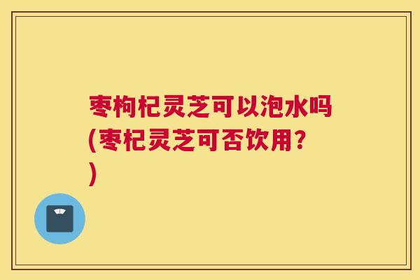 枣枸杞灵芝可以泡水吗(枣杞灵芝可否饮用？)