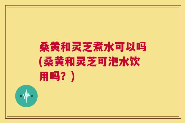 桑黄和灵芝煮水可以吗(桑黄和灵芝可泡水饮用吗？)