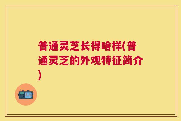 普通灵芝长得啥样(普通灵芝的外观特征简介)