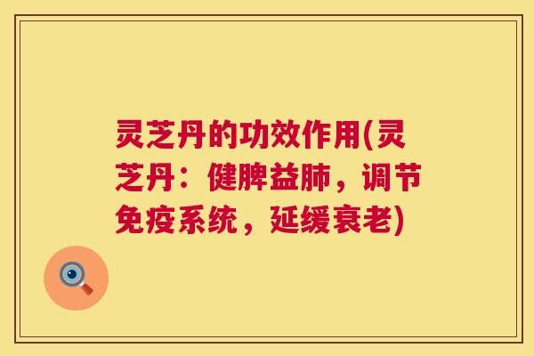 灵芝丹的功效作用(灵芝丹：健脾益，调节免疫系统，延缓)