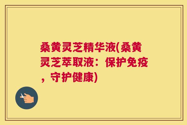 桑黄灵芝精华液(桑黄灵芝萃取液：保护免疫，守护健康)