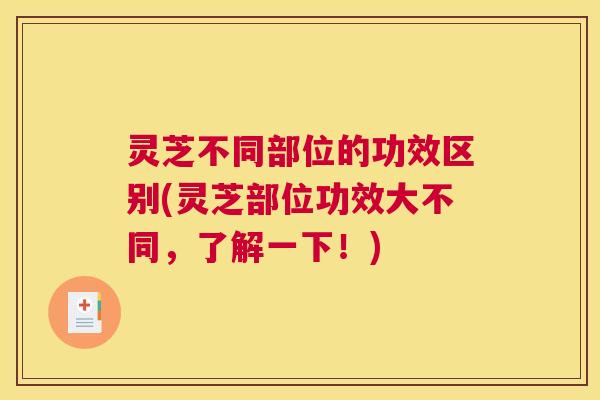 灵芝不同部位的功效区别(灵芝部位功效大不同，了解一下！)