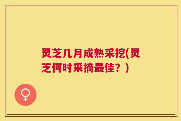 灵芝几月成熟采挖(灵芝何时采摘佳?) 灵芝几月成熟采挖(灵芝何时采摘佳?)
