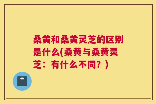 桑黄和桑黄灵芝的区别是什么(桑黄与桑黄灵芝：有什么不同？)