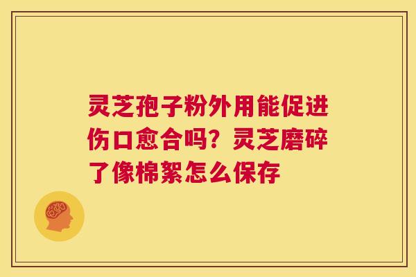 灵芝孢子粉外用能促进伤口愈合吗？灵芝磨碎了像棉絮怎么保存