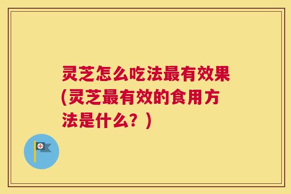 灵芝怎么吃法最有效果(灵芝最有效的食用方法是什么？)