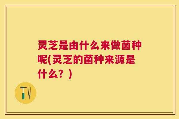灵芝是由什么来做菌种呢(灵芝的菌种来源是什么？)