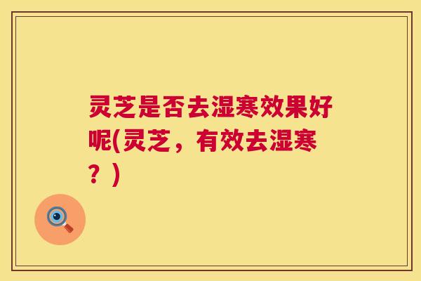 灵芝是否去湿寒效果好呢(灵芝，有效去湿寒？)