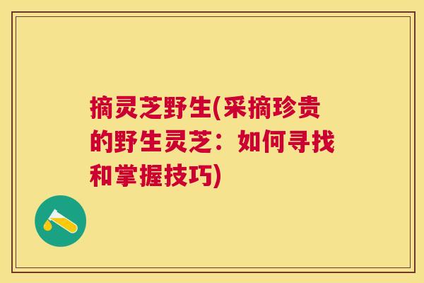 摘灵芝野生(采摘珍贵的野生灵芝：如何寻找和掌握技巧)