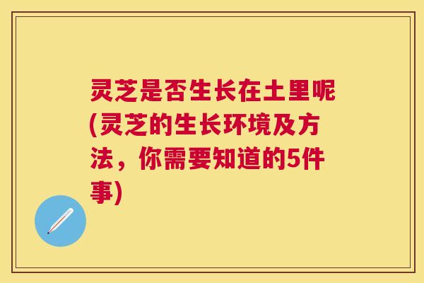灵芝是否生长在土里呢(灵芝的生长环境及方法，你需要知道的5件事)