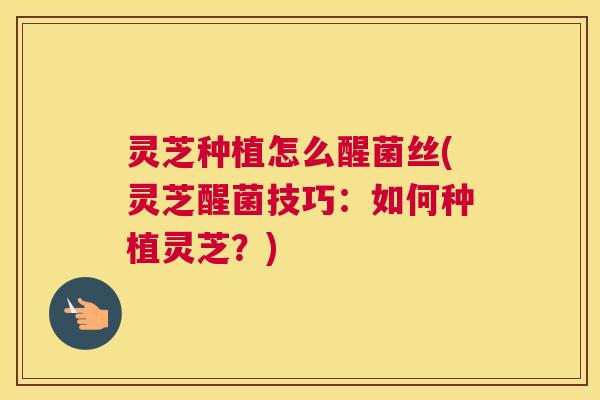 灵芝种植怎么醒菌丝(灵芝醒菌技巧：如何种植灵芝？)