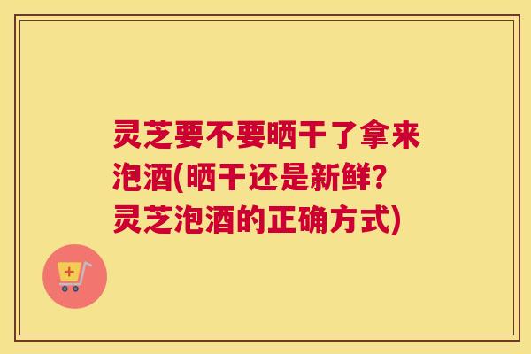 灵芝要不要晒干了拿来泡酒(晒干还是新鲜？灵芝泡酒的正确方式)
