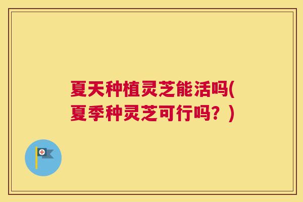 夏天种植灵芝能活吗(夏季种灵芝可行吗?) 夏天种植灵芝能活吗(夏季种灵芝可行吗?)