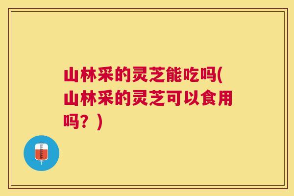 山林采的灵芝能吃吗(山林采的灵芝可以食用吗？)